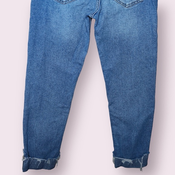 Zara Denim Ankle Cuffed Distressed Midrise Slim Fit Jeans - Picture 6 of 8